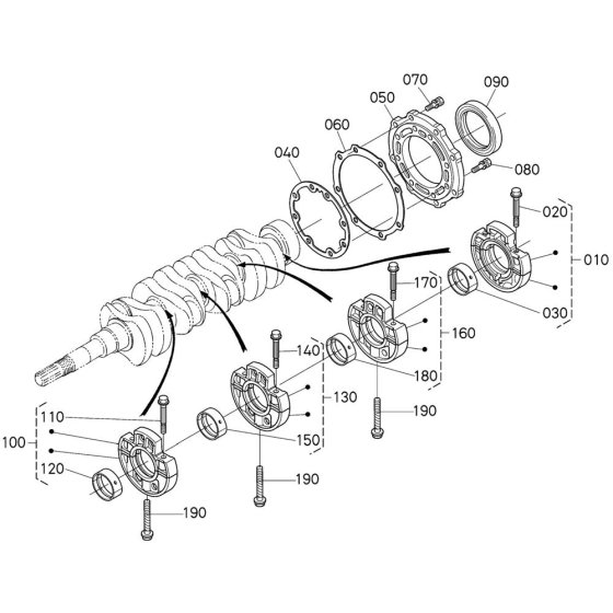 Main Bearing Case Assembly for Kubota V2403-M-E2B Engine