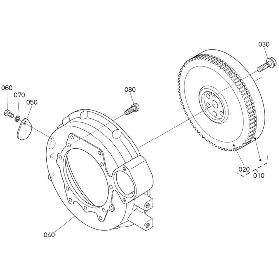 Flywheel Assembly for Kubota V2403-M-E2B Engine