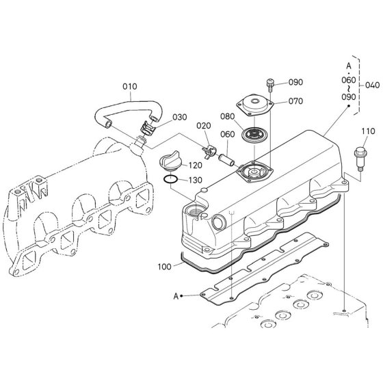 Head Cover Assembly for Kubota V2403-M-E3B Engine