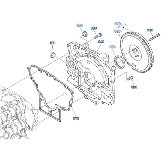 Flywheel Assembly for Kubota V2607-CR-T-E5 Engine