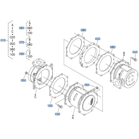 DPF Assembly for Kubota V2607-CR-T-E5 Engine
