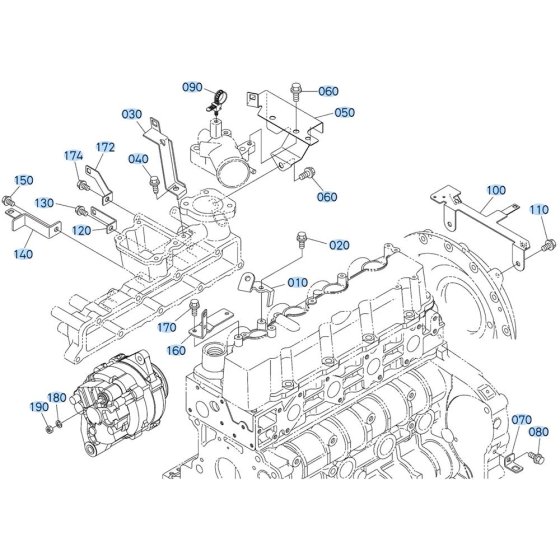 Harness Bracket Assembly for Kubota V2607-CR-T-E5 Engine
