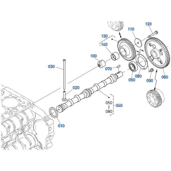 Camshaft Assembly for Kubota V2607-CR-T-E5 Engine