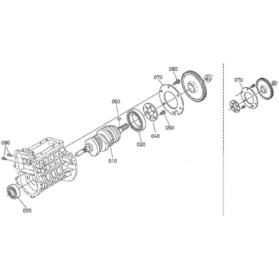 Fuel Camshaft Assembly for Kubota V2607-DI-T-E3B Engine