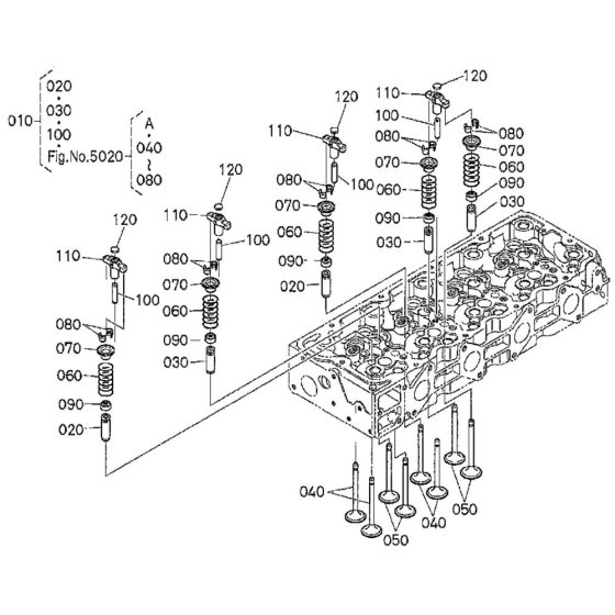 Valve Assembly for Kubota V2607-DI-T-E3B Engine