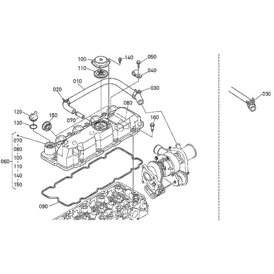 Head Cover Assembly for Kubota V2607-DI-T-E3B Engine