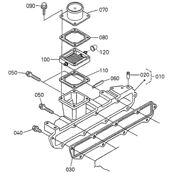 Inlet Manifold Assembly for Kubota V3300DI-E2B Engine