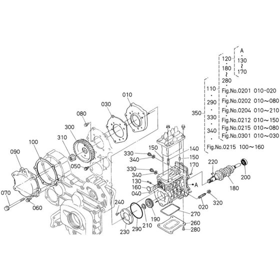 Injection Pump Assembly for Kubota V3600-T-E3B Engine