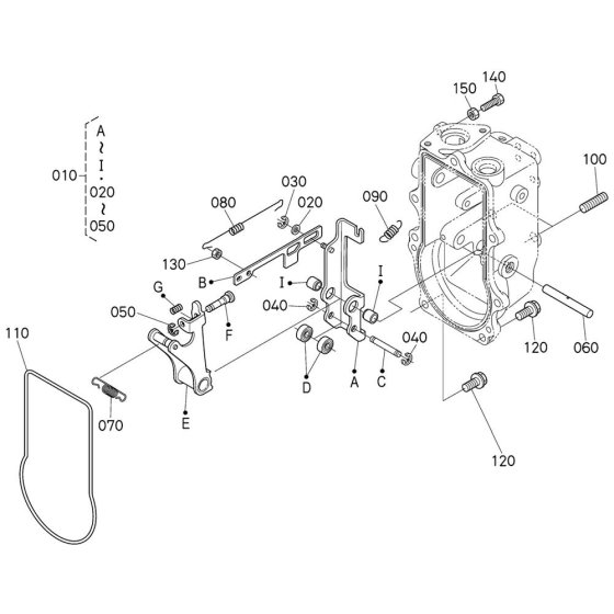 Fork Lever Assembly for Kubota V3600-T-E3B Engine