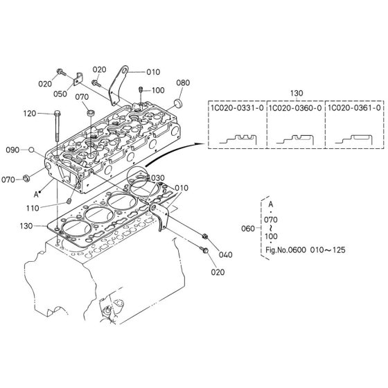 Cylinder Head Assembly for Kubota V3600-T-E3B Engine