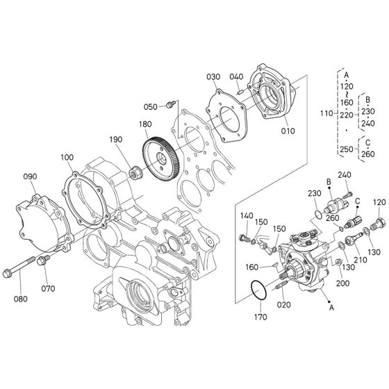 Supply Pump Assembly for Kubota V3800-CR-TI-E4B Engine