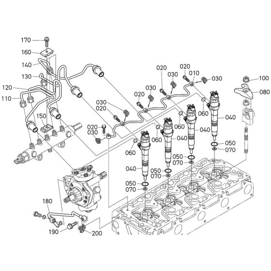 Injection Pipe Assembly for Kubota V3800-CR-TI-E4B Engine