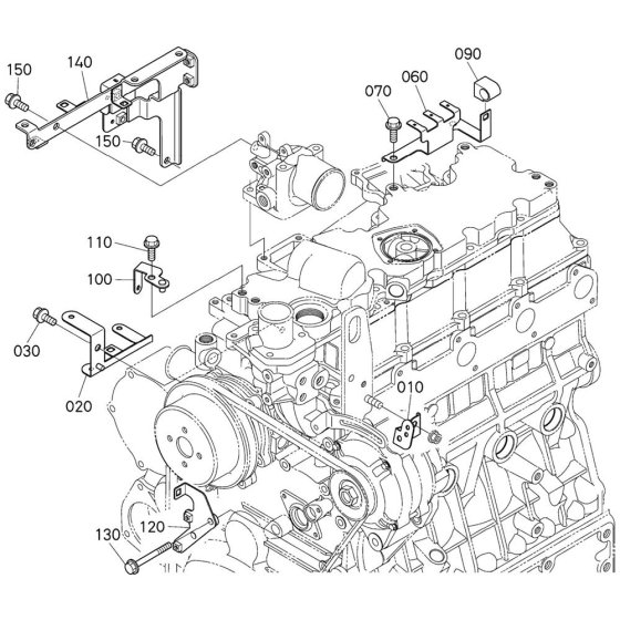 Wire Harness Bracket Assembly for Kubota V3800-CR-TI-E4B Engine