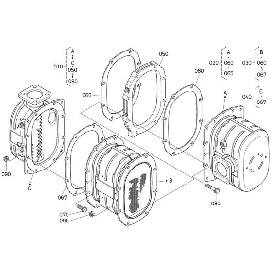 DPF Assembly for Kubota V3800-CR-TI-E4B Engine