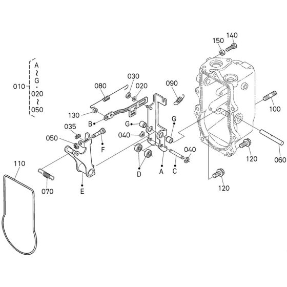 Fork Lever Assembly for Kubota V3800DI-T-E2B Engine