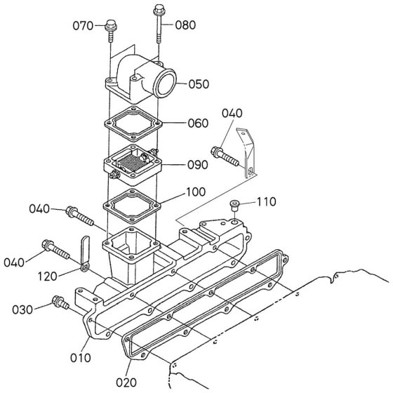 Inlet Manifold Assembly for Kubota V3800DI-T-E2B Engine