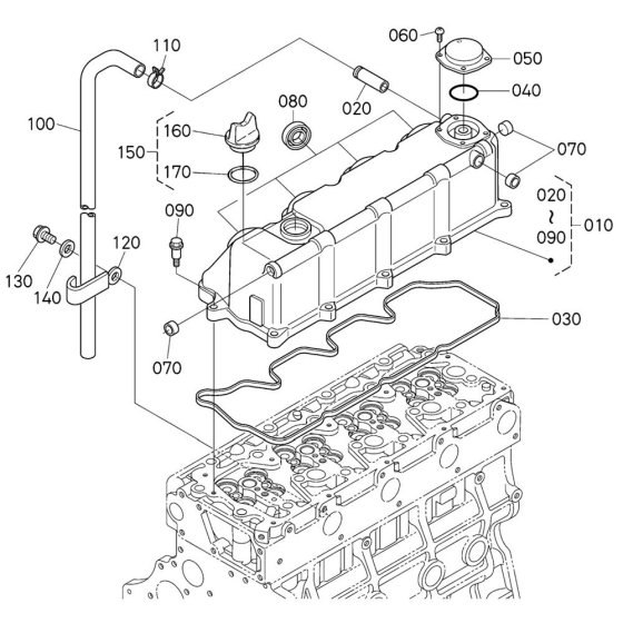 Head Cover Assembly for Kubota V3800DI-T-E2B Engine