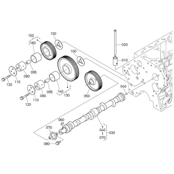 Camshaft Assembly for Kubota V3800DI-T-E2B Engine