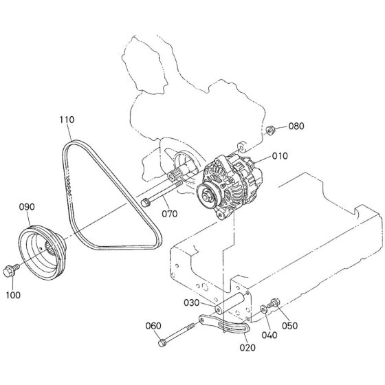Pulley Assembly for Kubota V3800DI-T-E3B Engine