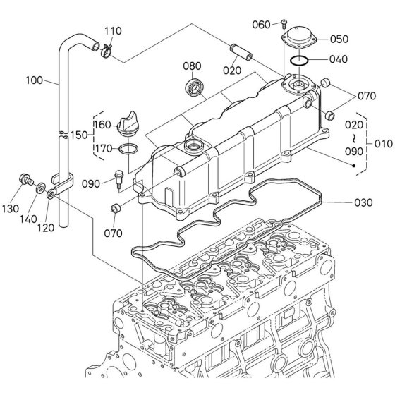Head Cover Assembly for Kubota V3800DI-T-E3B Engine