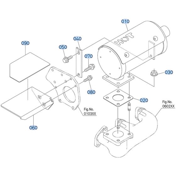 Muffler Assembly for Kubota ZD1011 Zero-Turn Mower