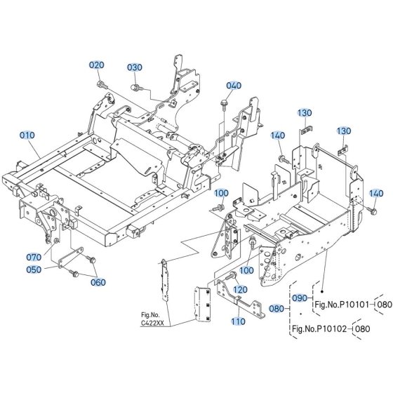 Front Frame Assembly for Kubota ZD1011 Zero-Turn Mower