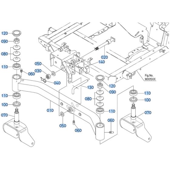 Front Axle Assembly for Kubota ZD1011 Zero-Turn Mower