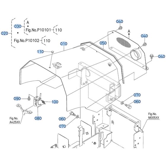 Bonnet Assembly for Kubota ZD1011 Zero-Turn Mower