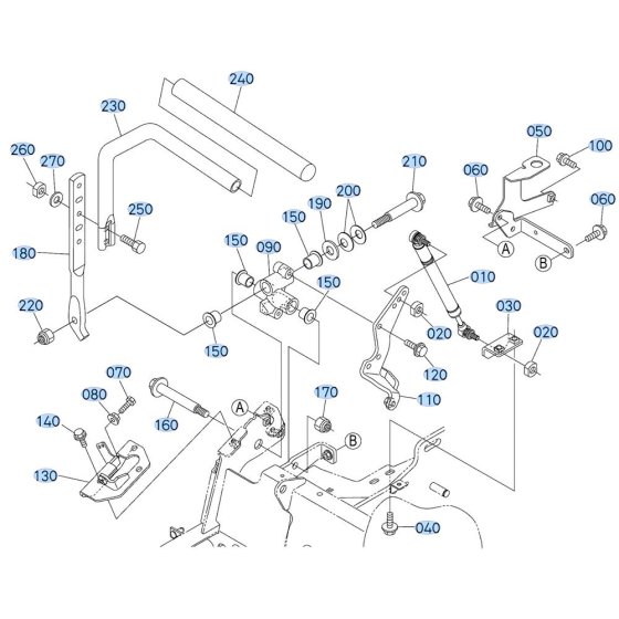 Control Lever (RH) Assembly for Kubota ZD1011 Zero-Turn Mower