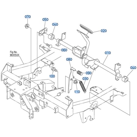 Brake Pedal Assembly for Kubota ZD1211 Zero-Turn Mower