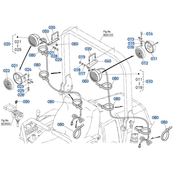 Light Assembly for Kubota ZD1211 Zero-Turn Mower