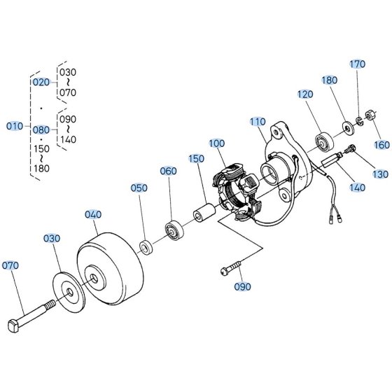 Dynamo Assembly for Kubota ZD1211 Zero-Turn Mower