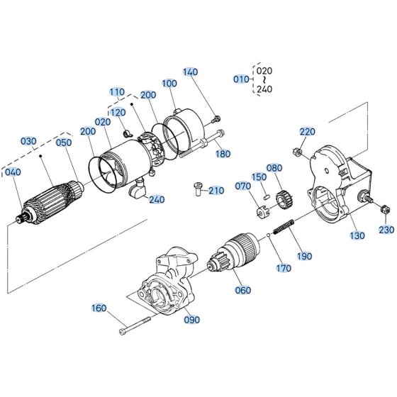 Starter Assembly for Kubota ZD1211 Zero-Turn Mower