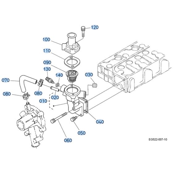 Water Flange Assembly for Kubota ZD1211 Zero-Turn Mower