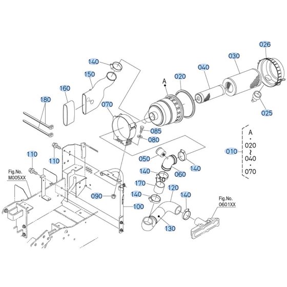 Air Cleaner Assembly for Kubota ZD1211 Zero-Turn Mower