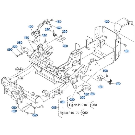 Frame Assembly for Kubota ZD1211 Zero-Turn Mower