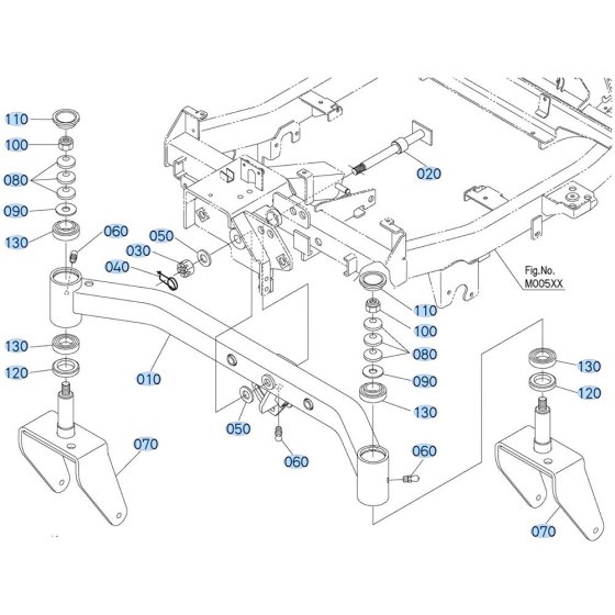 Front Axle Assembly for Kubota ZD1211 Zero-Turn Mower