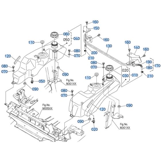 Fuel Tank Assembly for Kubota ZD1211 Zero-Turn Mower