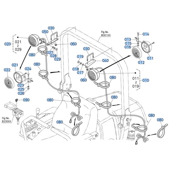 Light Assembly for Kubota ZD1211-3 Zero-Turn Mower