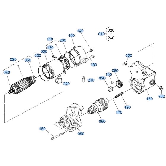 Starter Assembly for Kubota ZD1211-3 Zero-Turn Mower