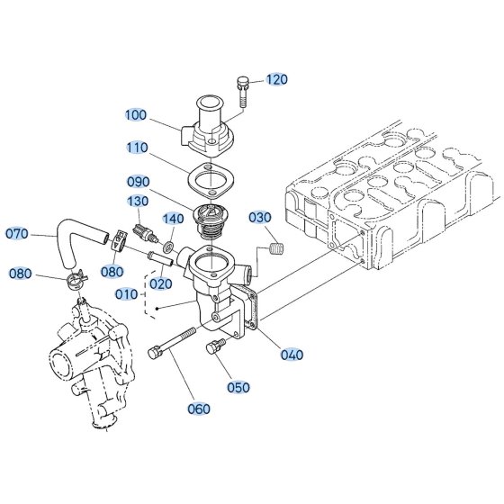 Water Flange Assembly for Kubota ZD1211-3 Zero-Turn Mower