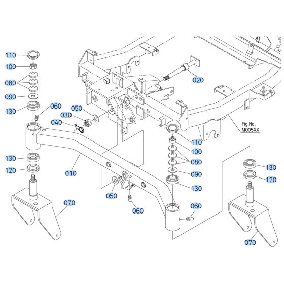 Front Axle Assembly for Kubota ZD1211-3 Zero-Turn Mower