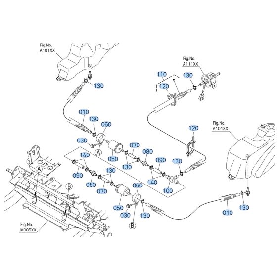 Fuel System Assembly for Kubota ZD1211-3 Zero-Turn Mower