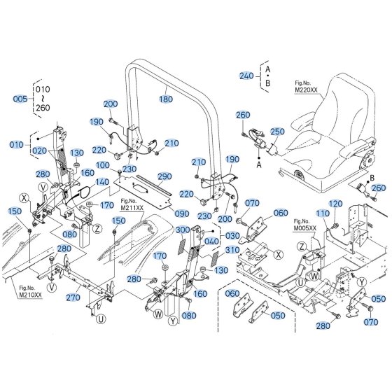 ROPS Assembly for Kubota ZD1211-3 Zero-Turn Mower