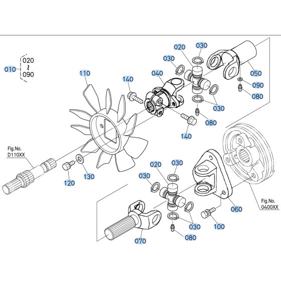 Universal Joint Assembly for Kubota ZD1211-3 Zero-Turn Mower