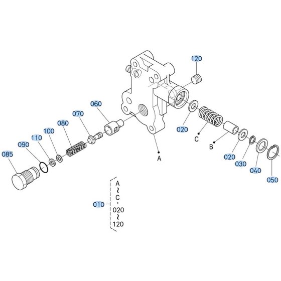 Control Valve Assembly for Kubota ZD1211 Zero-Turn Mower