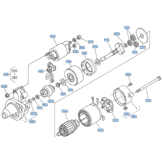 Starter Assembly for Kubota ZD18 Zero-Turn Mower