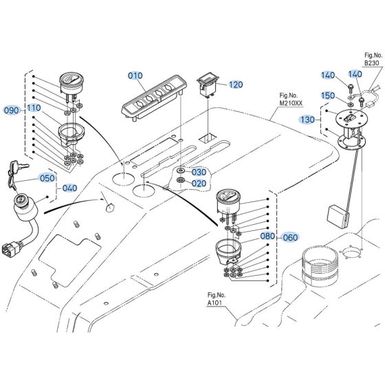 Instrument Panel Assembly for Kubota ZD18 Zero-Turn Mower