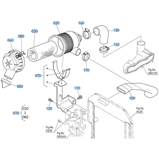 Air Cleaner Assembly for Kubota ZD18 Zero-Turn Mower
