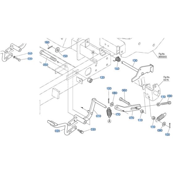 Brake Pedal Assembly for Kubota ZD18 Zero-Turn Mower